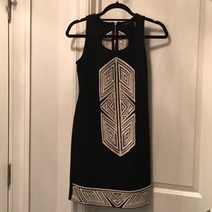 Embroidered black dress